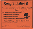 Samantha's 1st Bee Certificate