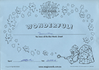 Samantha's Blue Words Certificate