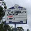 Samantha's name on billboard