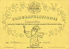 Samantha's Golden Words Certificate