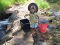 Samantha catches fish